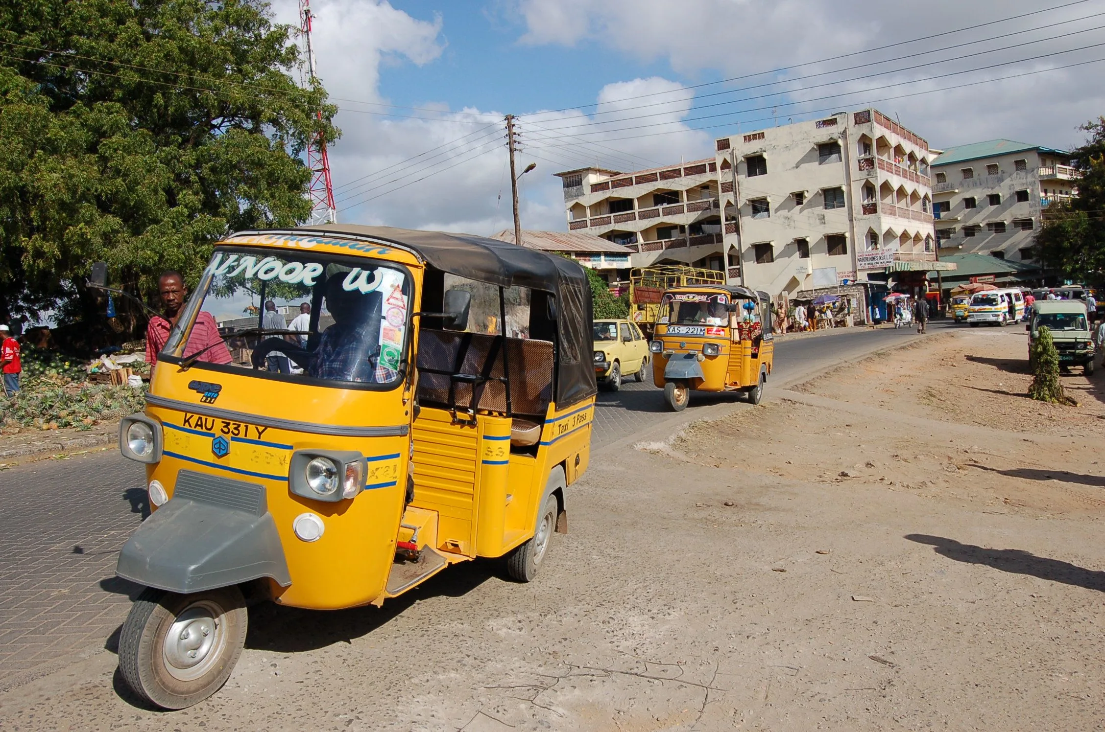 Tuk-tuk transport used to reach the Watamu boat departure point