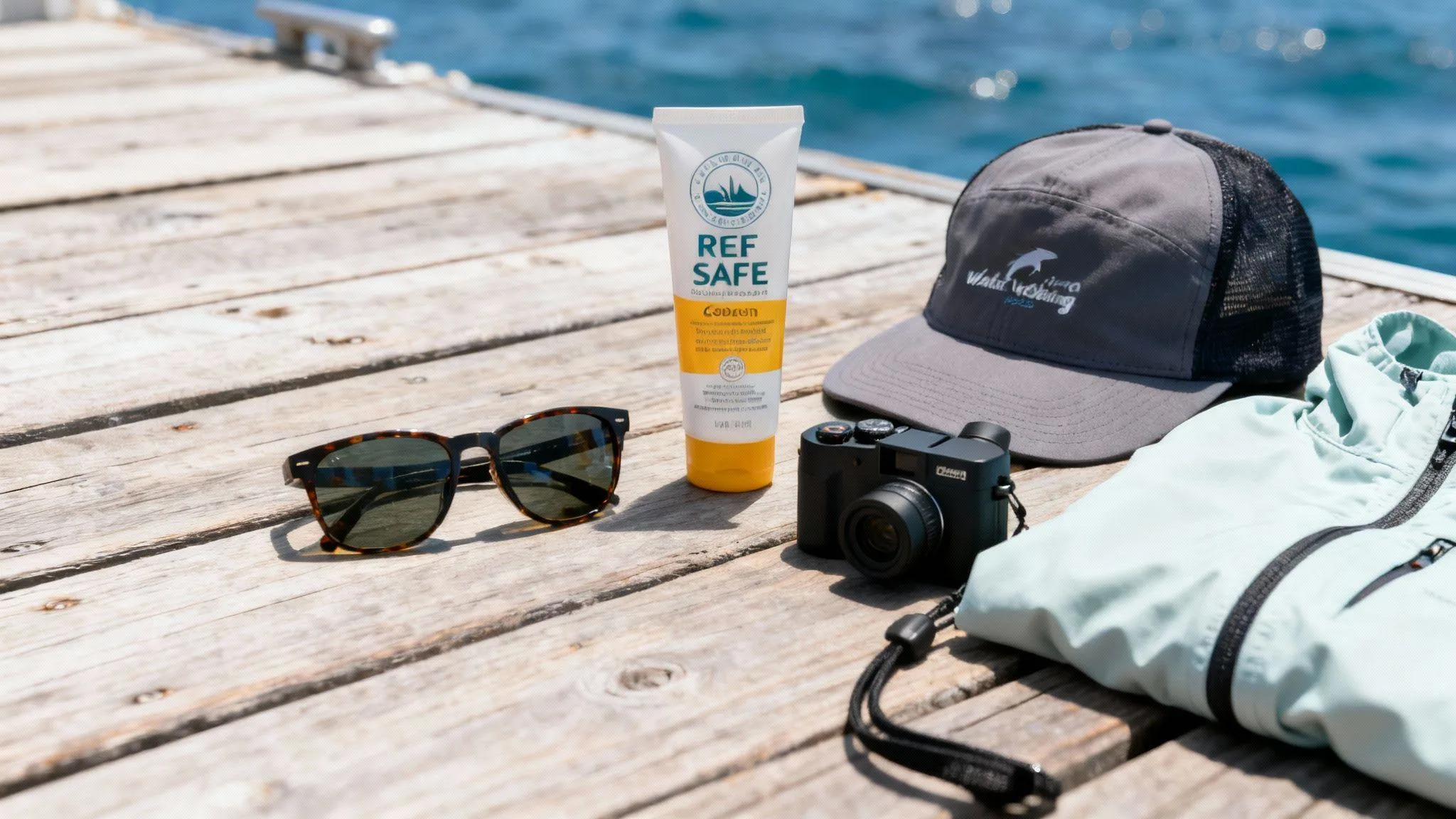 Essentials for a whale watching trip in Watamu including camera and sun protection