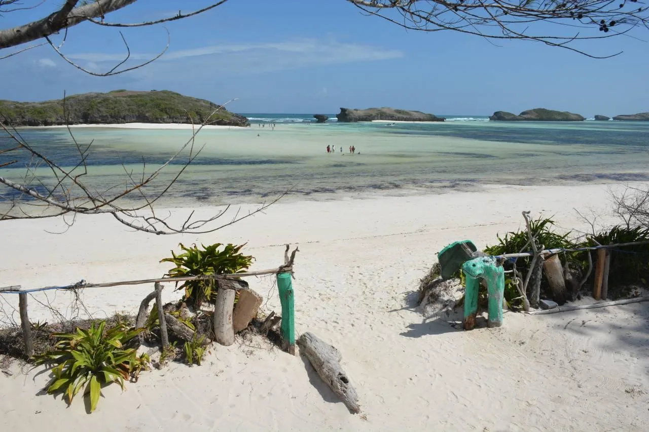 Watamu Marine National Park in Kenya with clear turquoise waters  Suggested image filename:
