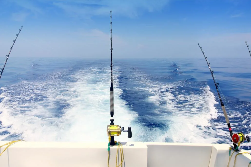 Deep sea fishing boat heading offshore from Watamu Kenya