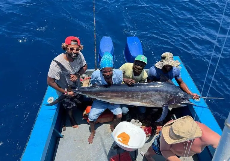 Marlin caught during a deep sea fishing charter in Watamu