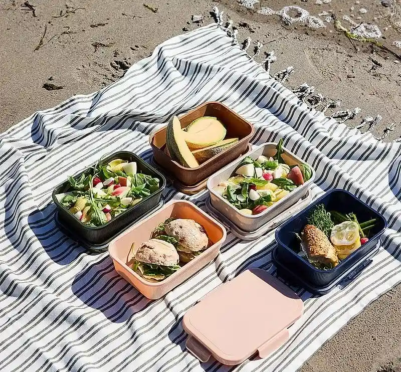Eco-friendly packed lunch stored in reusable containers for a Watamu boat trip