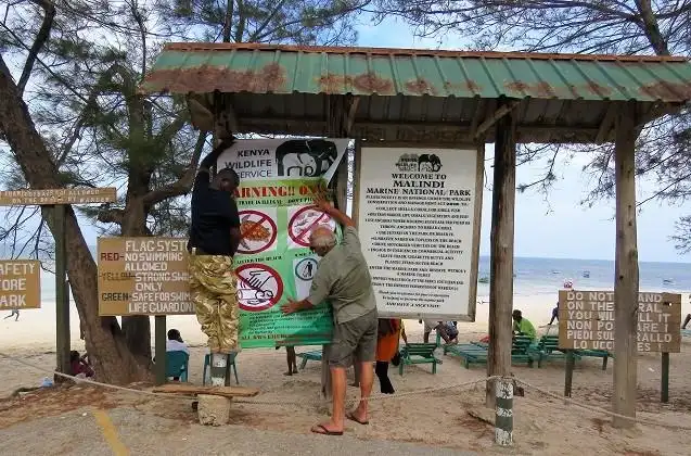 Watamu Marine National Park access point for visitors in Kenya